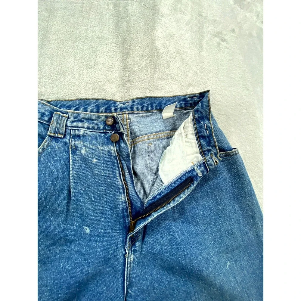 Vintage Lee Jeans‎ Women 14 Blue Made in USA Pleated High Waist Mom Cottagecore